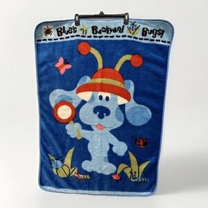 Vintage Blues Clues Fleece Throw Blanket Backyard Bugs Rare Htf Crib Lovey 41x30